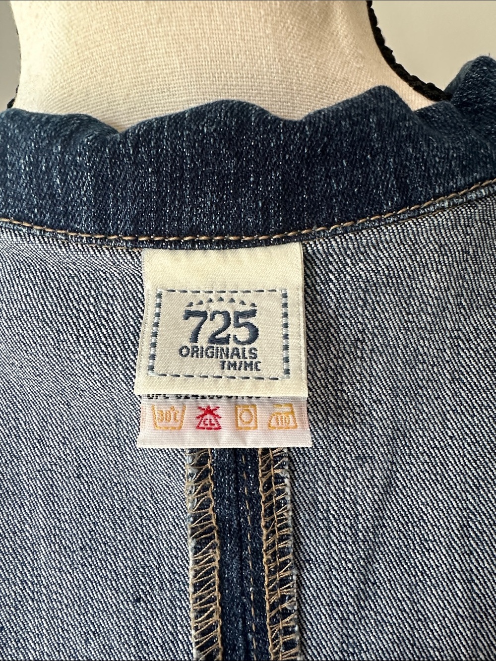 VINTAGE Y2K 725 ORIGINALS Women's Denim Jean Blazer Jacket Blue Size Small - Picture 7 of 10